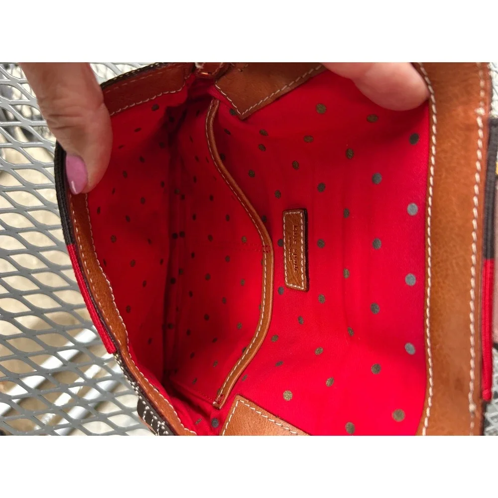 Vintage Kate Spade Classic Noel Henry Small Shoulder Bag Y2K Jacquard Leather